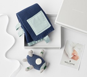Airplane Rattle & Sensory Blanket Set | Pottery Barn Kids