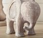 Carved Wood Elephant Table Lamp (17")