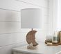 Carved Wood Moon Table Lamp