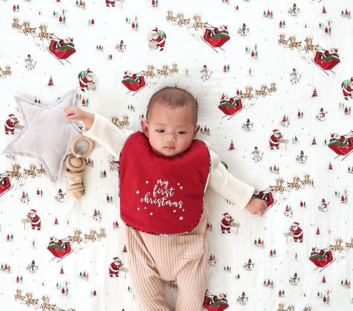 My First Christmas Bib | Pottery Barn Kids