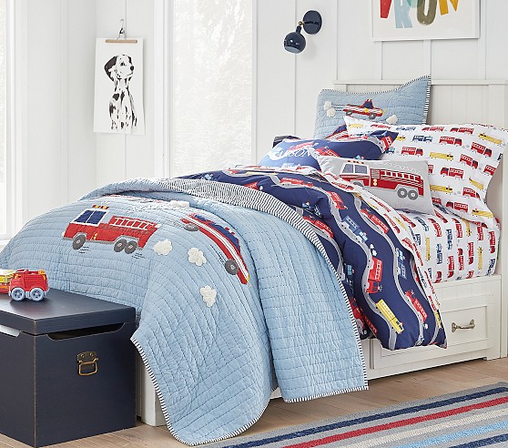 Wyatt Fire Truck Quilt & Shams