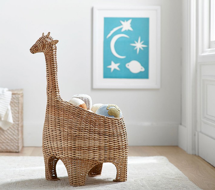 木馬　アメリカのpottery barn kidsブランド Giraffe Shaped Wicker Basket | Nursery Storage | Pottery Barn Kids