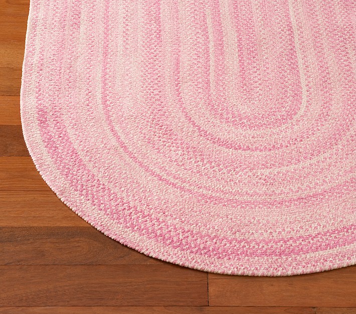 Pink Chenille Braided Rug Swatch