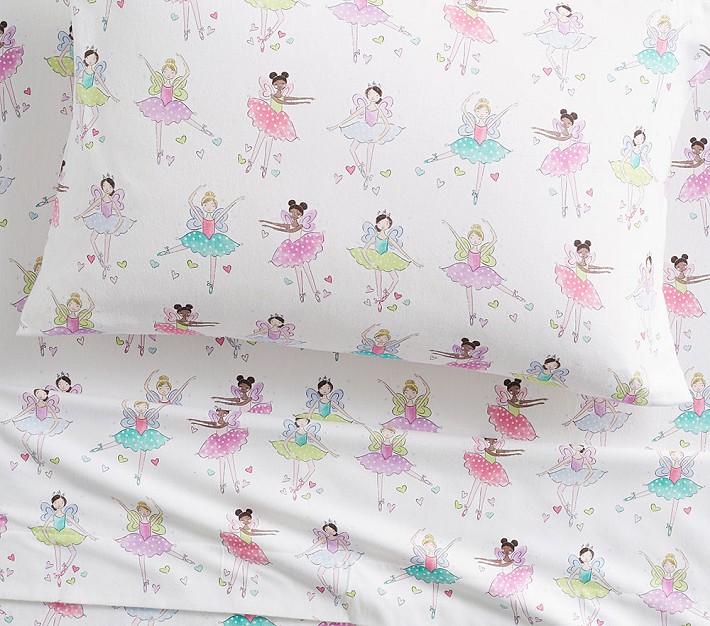 Organic Flannel Magical Fairy Sheet Set, Standard Pillow Case, Multi