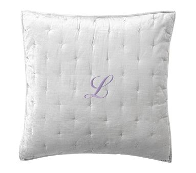 Luxe Velvet Quilt, Euro Sham, Silver