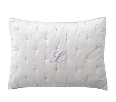 Luxe Velvet Quilt, Standard Sham, Silver