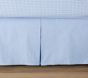 Chambray Pleated Bed Skirt, Twin, Blue