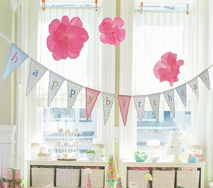 Happy Birthday Embroidered Banner