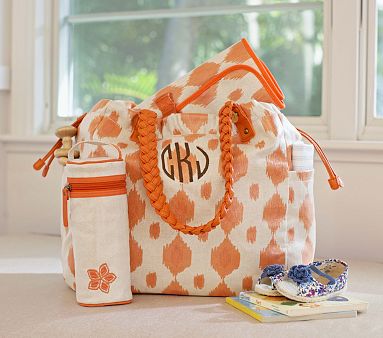 Orange Ikat Diaper Bag