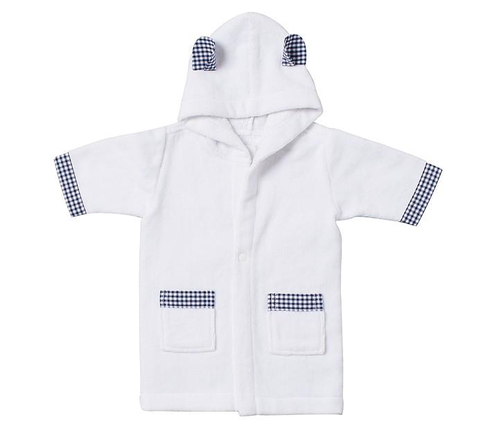 Gingham Nursery Robe, Navy