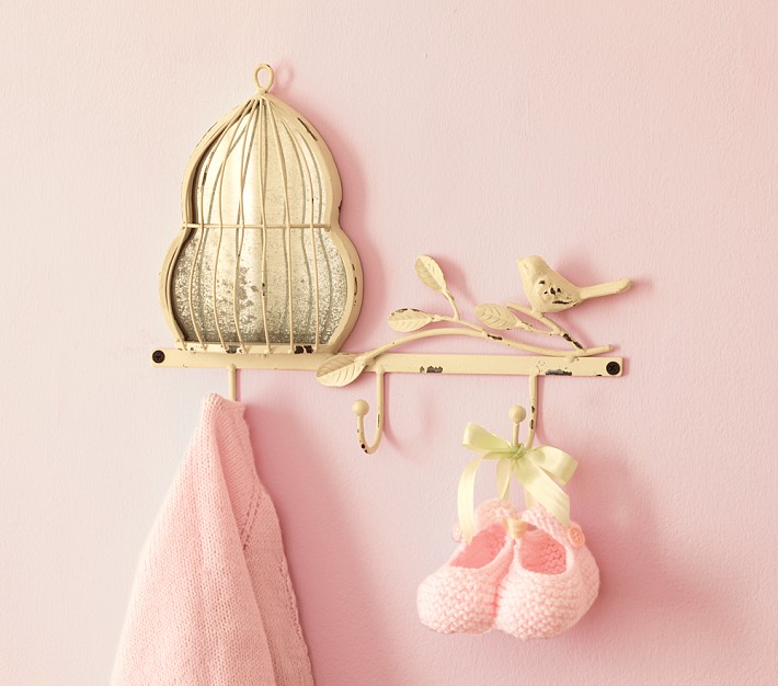 Wire Birdcage Decor, Hook Rack