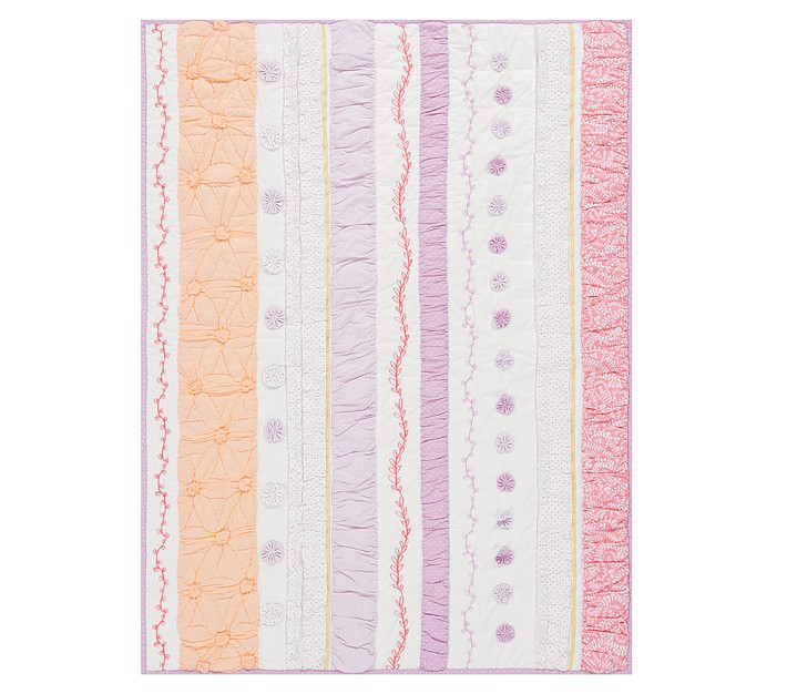 Bailey Ruffle Toddler Quilt, Coral