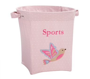 Large Light Pink Bird Appliqué Tote