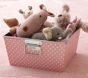 Girls' Polka Dot Metal Storage Bin