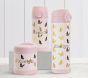 Mackenzie Pink Gold Foil Butterflies Water Bottles