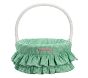 Green Gingham Ruffle Easter Basket Liners