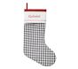 Gray Gingham Quilted Stocking