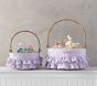 Lavender Gingham Ruffle Easter Basket Liners