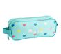 Mackenzie Aqua Multi Heart Glow-in-the-Dark Pencil Case