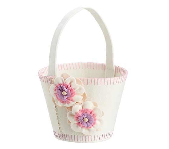 Felt Flower Easter Bucket