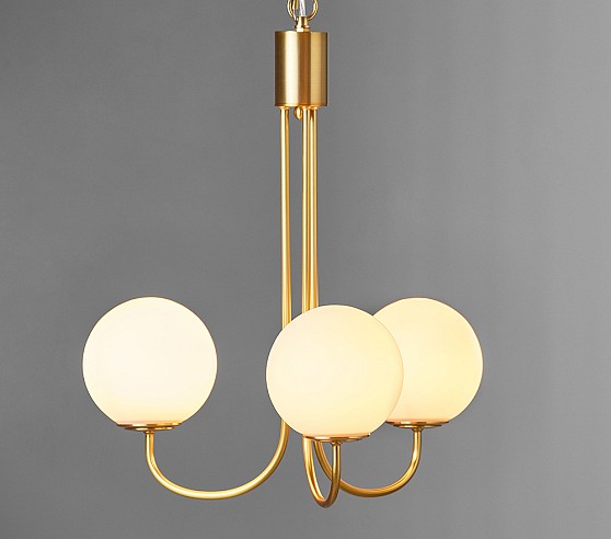 3-Arm Globe Chandelier