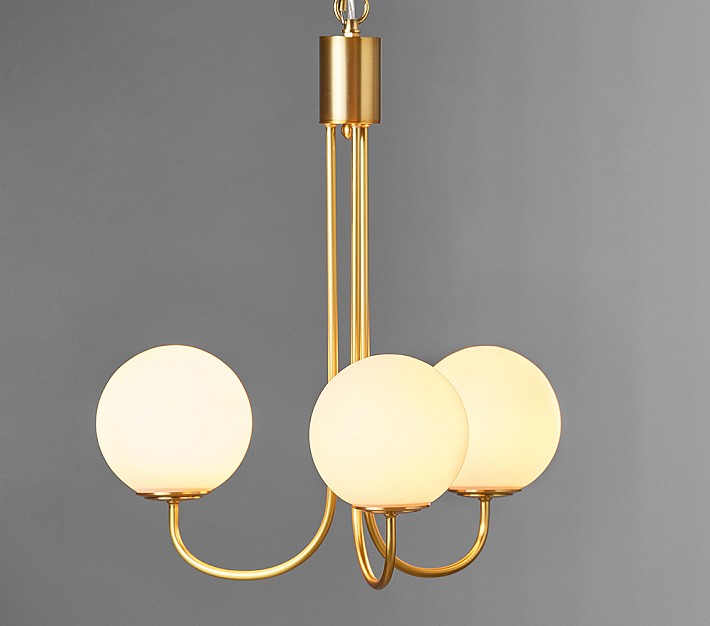 3-Arm Globe Chandelier