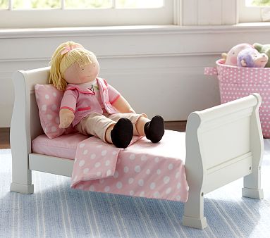 Doll Bedding Collection, Doll Sleigh Bed