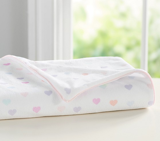Multi Heart Eco-Friendly Chamois Baby Blanket