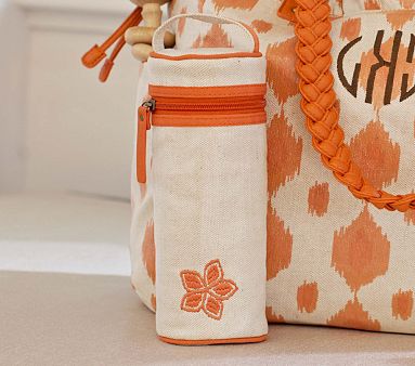 Orange Ikat Bottle Bag