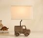 Carved Wood Truck Table Lamp (17")