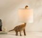 Carved Wood Dinosaur Table Lamp (18")