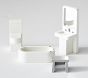 3 Room Dollhouse Accessory Set: Living Room, Kitchen &amp; Bathroom
