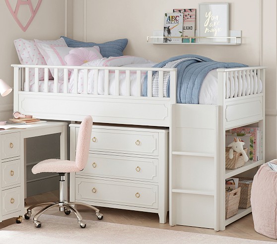 Camp Storage Low Loft Bed with Desk & Dresser | Pottery Barn Kids
