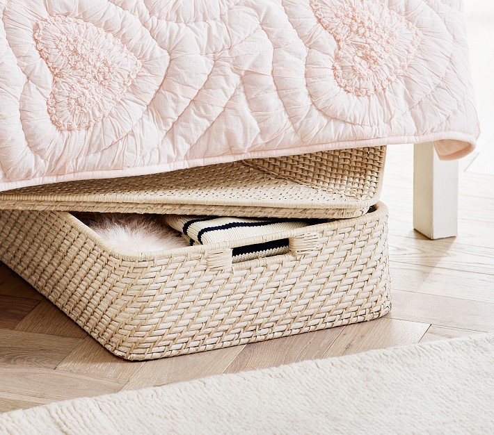 Quinn Lidded Underbed Storage, White Washed Quinn Lidded Underbed Storage, White Washed