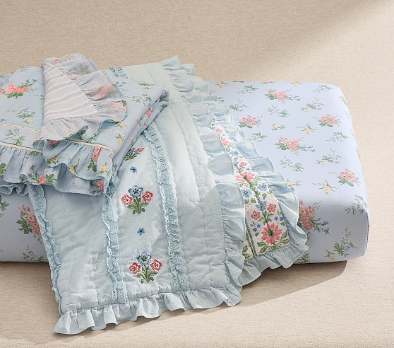 hill house margot dress blue floral block stripe The Margot Dress