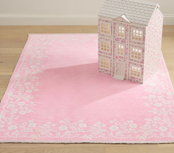 LoveShackFancy Floral Border Reversible Rug 5x8' | Pottery Barn Kids