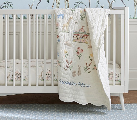 Couette Pottery Barn Bébé - ABC Fleuri - 100% Coton - Neuve Avec étiquette