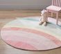 Rainbow Ombre 5' Round Rug