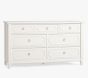 Open Box: Ava Regency 7-Drawer Dresser (56"W x 19"D) - Simply White, Brass