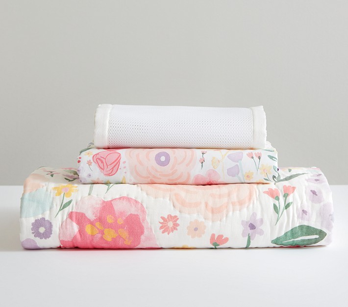 Flora BreathableBaby® Set: Quilt, Crib Sheet, Mesh Liner