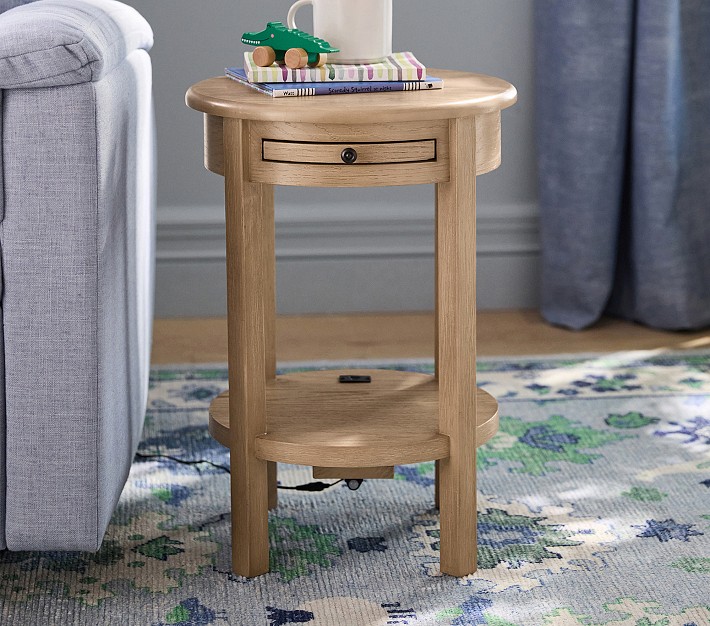 Kendall Side Table with Charging Station | Pottery Barn Kids