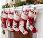Reindeer Sleigh Quilted Christmas Stocking