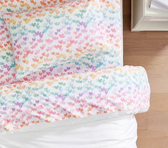 未使用　Pottery Barn kids ベッドカバー　キルト Organic Retro Heart Kids Sheets | Pottery Barn Kids