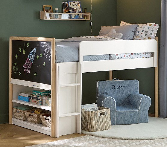 Avery Low Loft Bed, White/Natural | Pottery Barn Kids