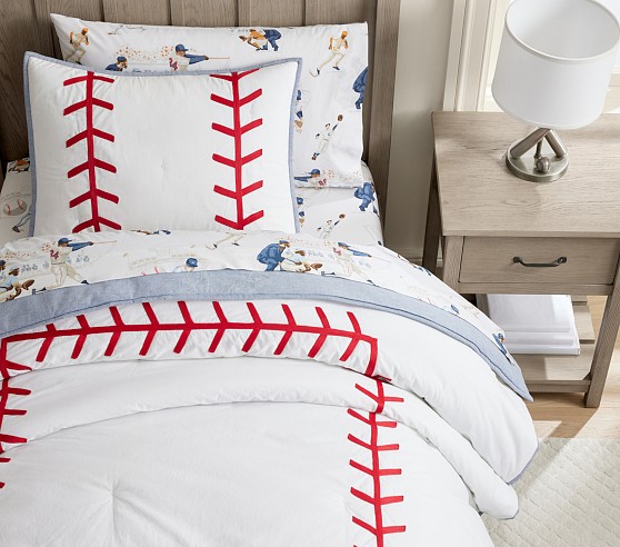 Baseball Stitch Comforter & Shams | Pottery Barn Kids