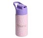Pink Brushstroke Dot Mackenzie Water Bottle