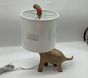 Open Box: Carved Wood Dinosaur Table Lamp (18") - Warm Sand