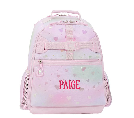 Pastel Chenille Hearts Backpack | Pottery Barn Kids display picture 2