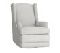Open Box: Modern Wingback Manual Swivel Glider &amp; Recliner, Basketweave Slub Ash