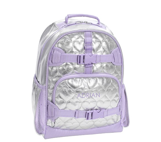 Silver Glitter Star Kids Backpack with Pom-Pom Tassel  display picture 2